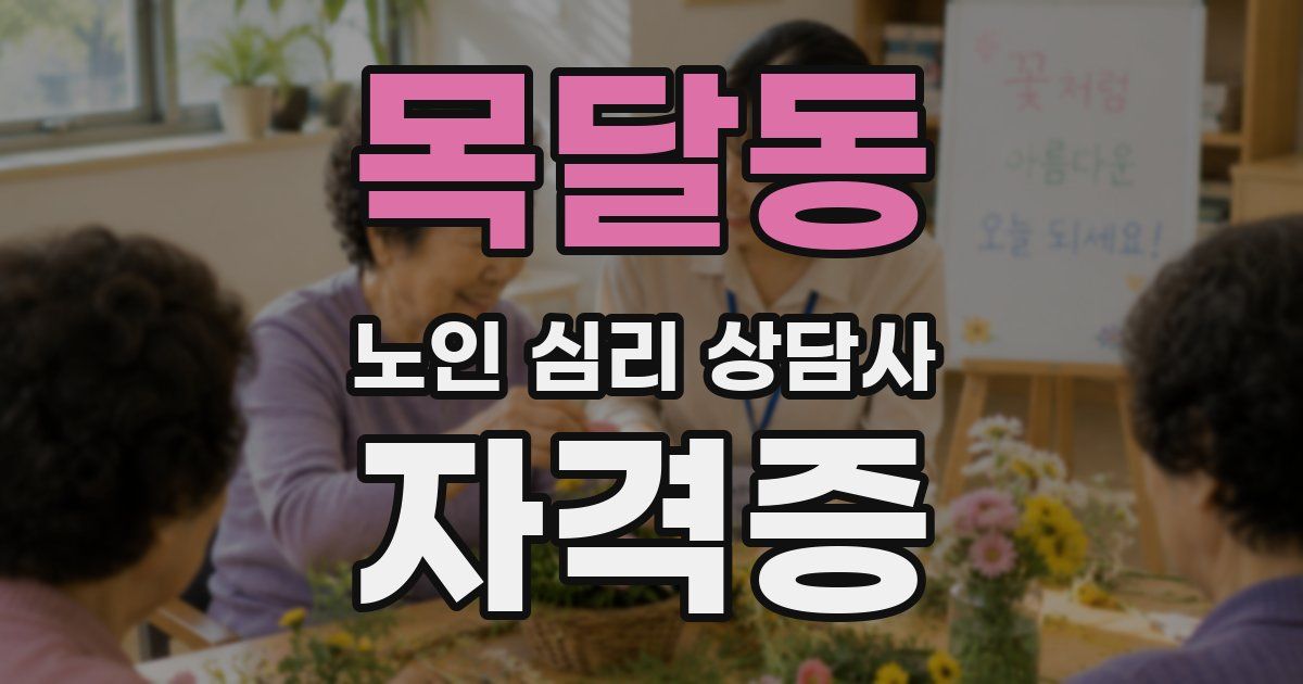 목달동 노인 심리 상담사 자격증