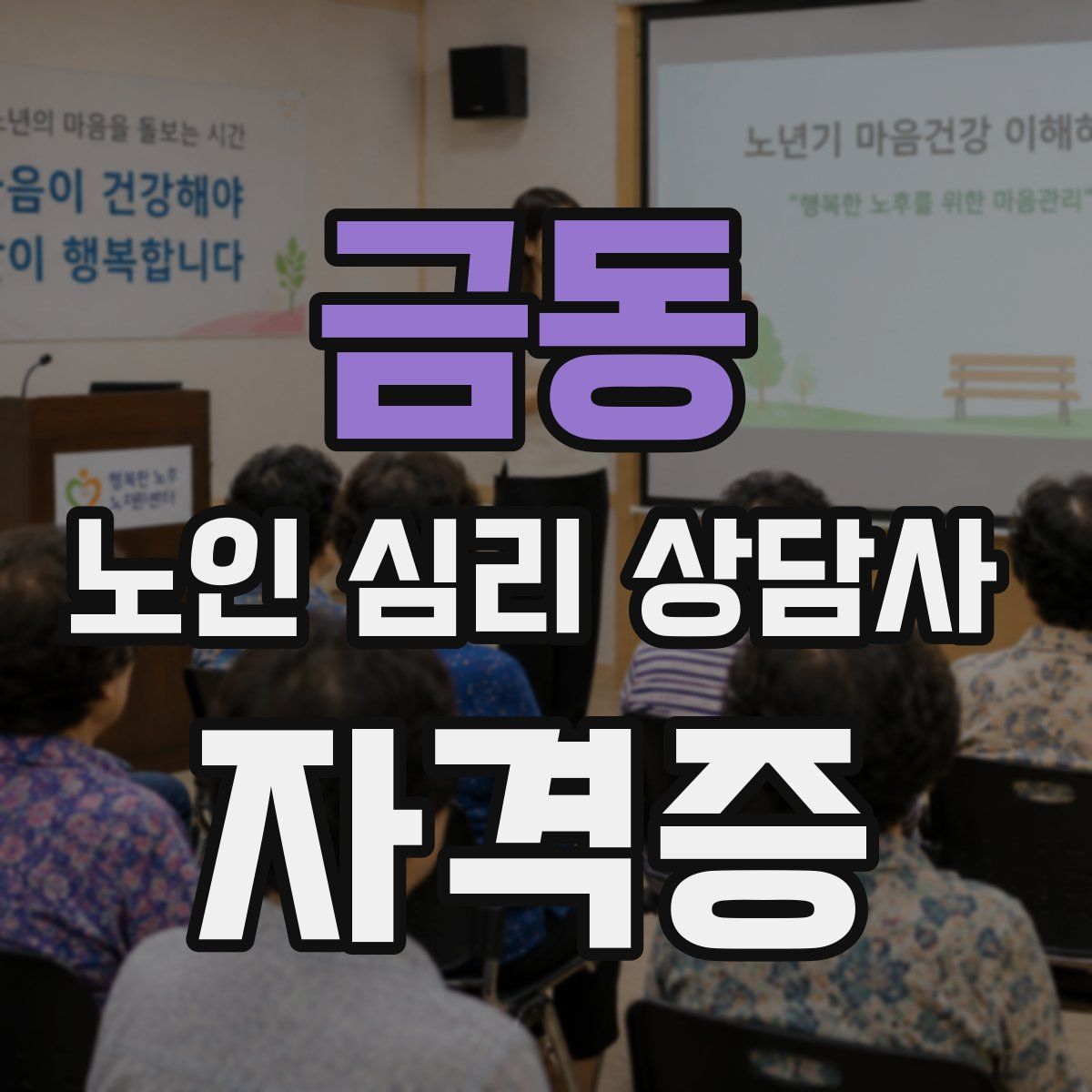 금동 노인 심리 상담사 자격증