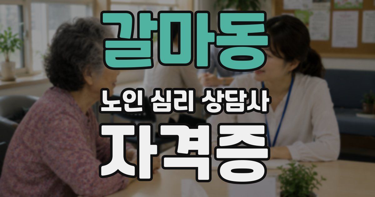 갈마동 노인 심리 상담사 자격증