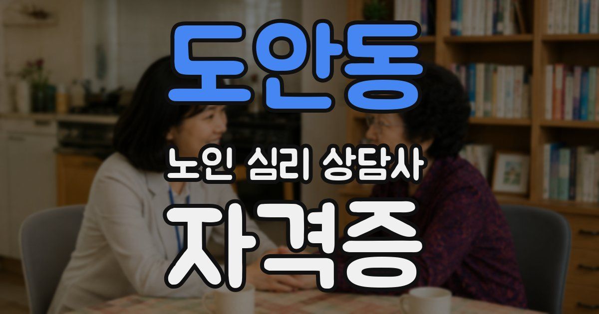 도안동 노인 심리 상담사 자격증