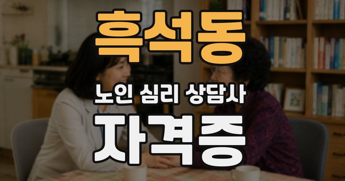 흑석동 노인 심리 상담사 자격증