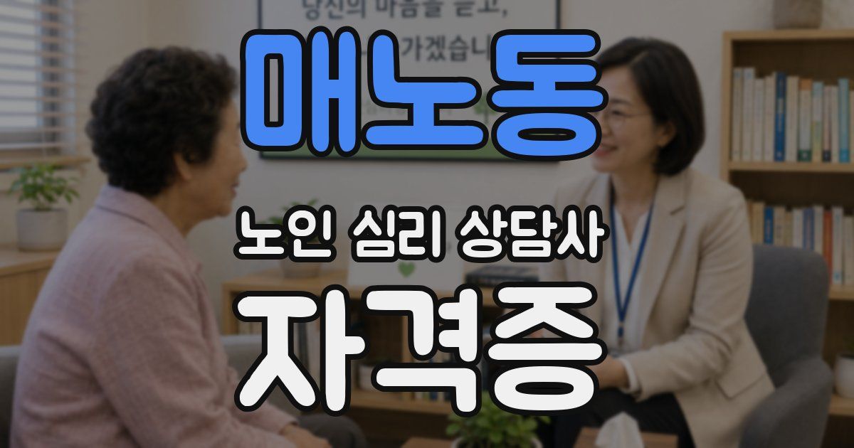 매노동 노인 심리 상담사 자격증