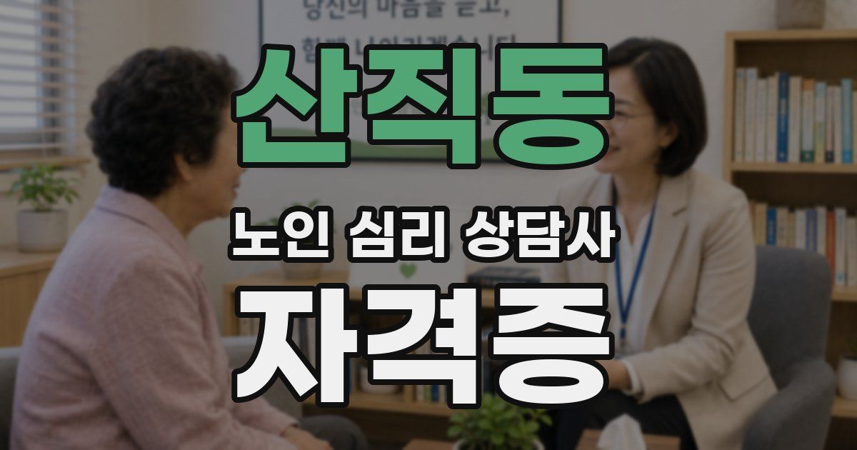 산직동 노인 심리 상담사 자격증