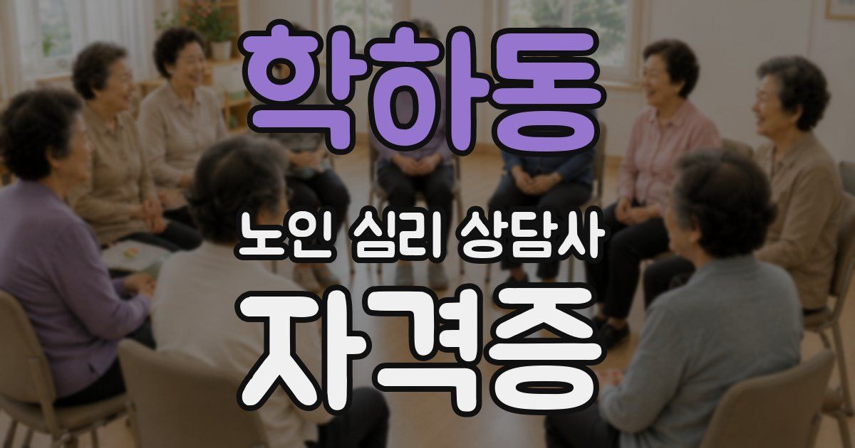 학하동 노인 심리 상담사 자격증