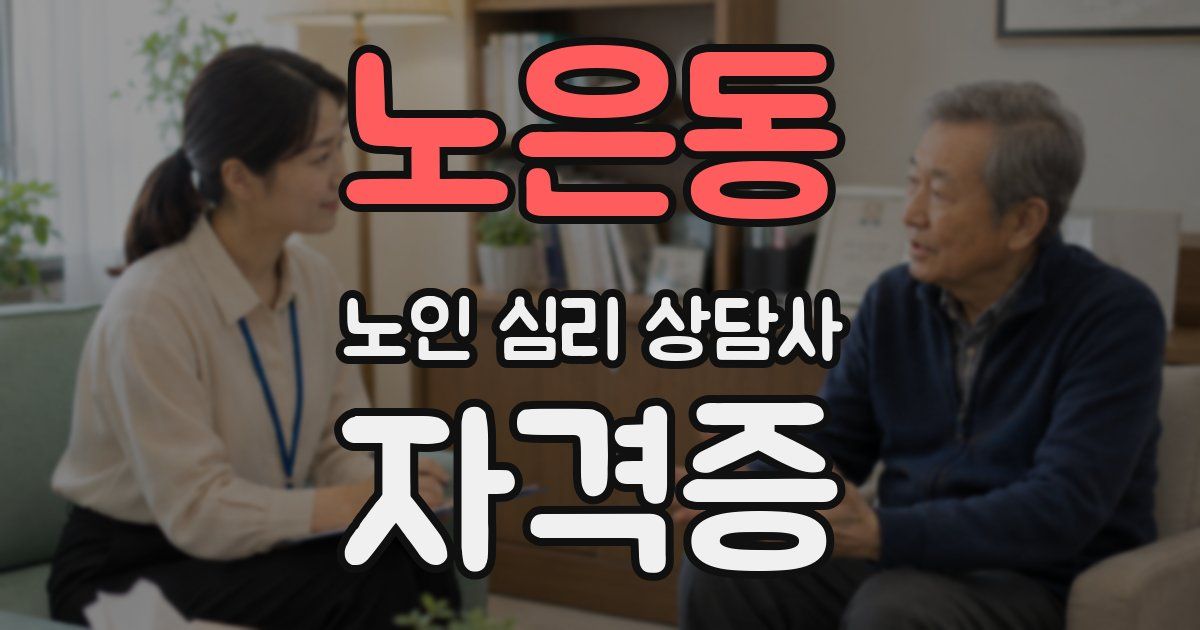 노은동 노인 심리 상담사 자격증