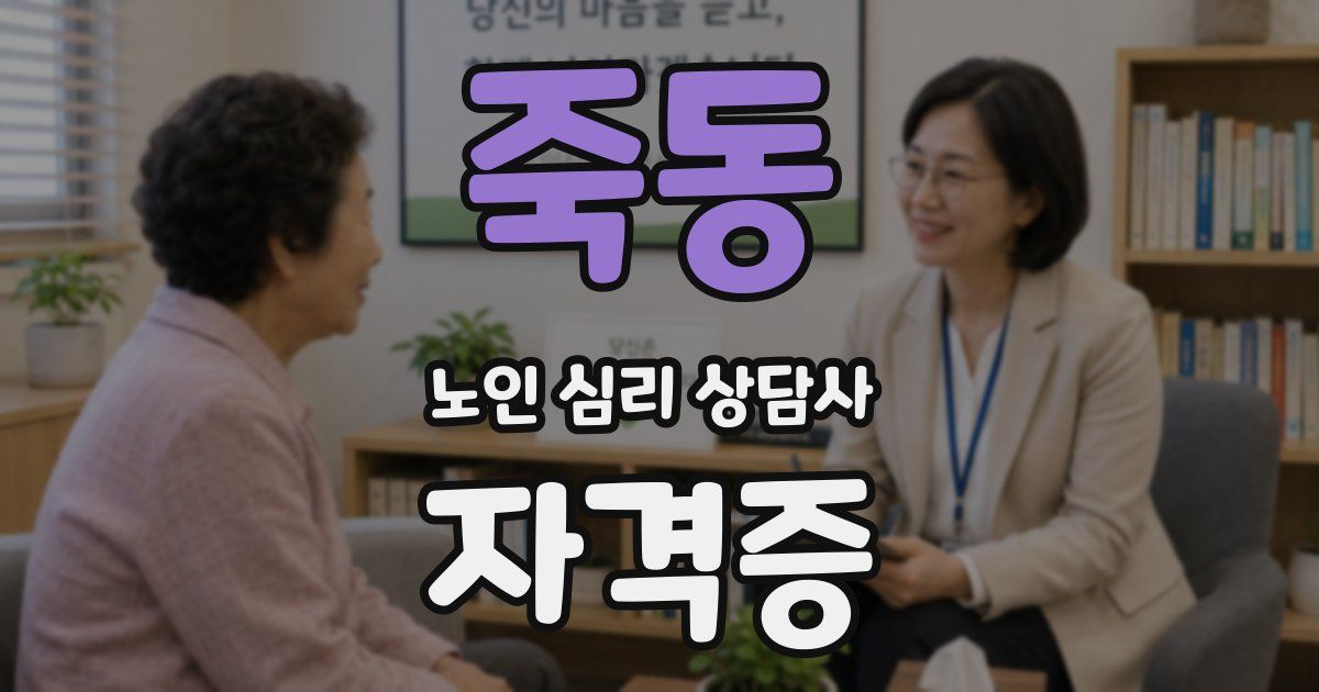 죽동 노인 심리 상담사 자격증
