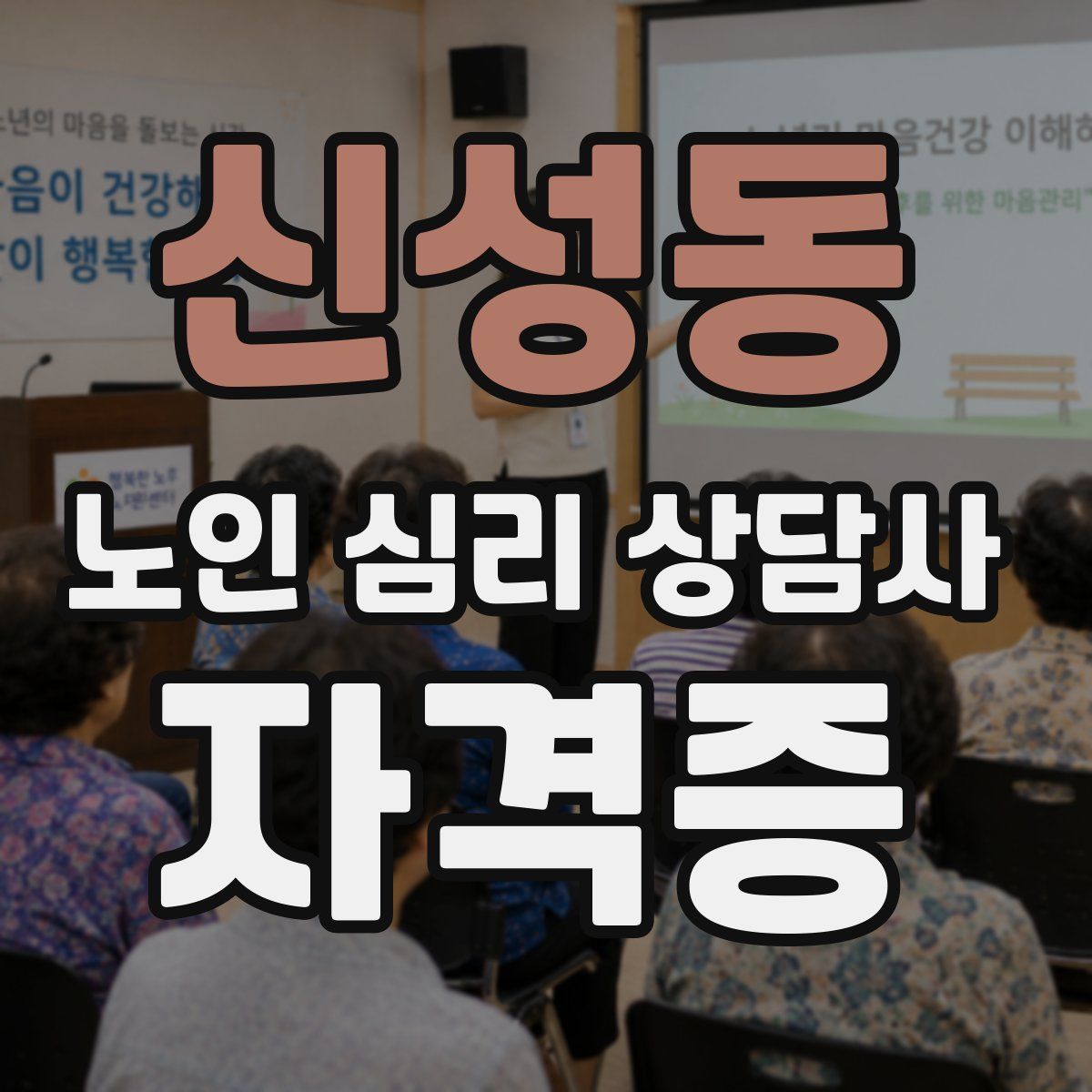신성동 노인 심리 상담사 자격증