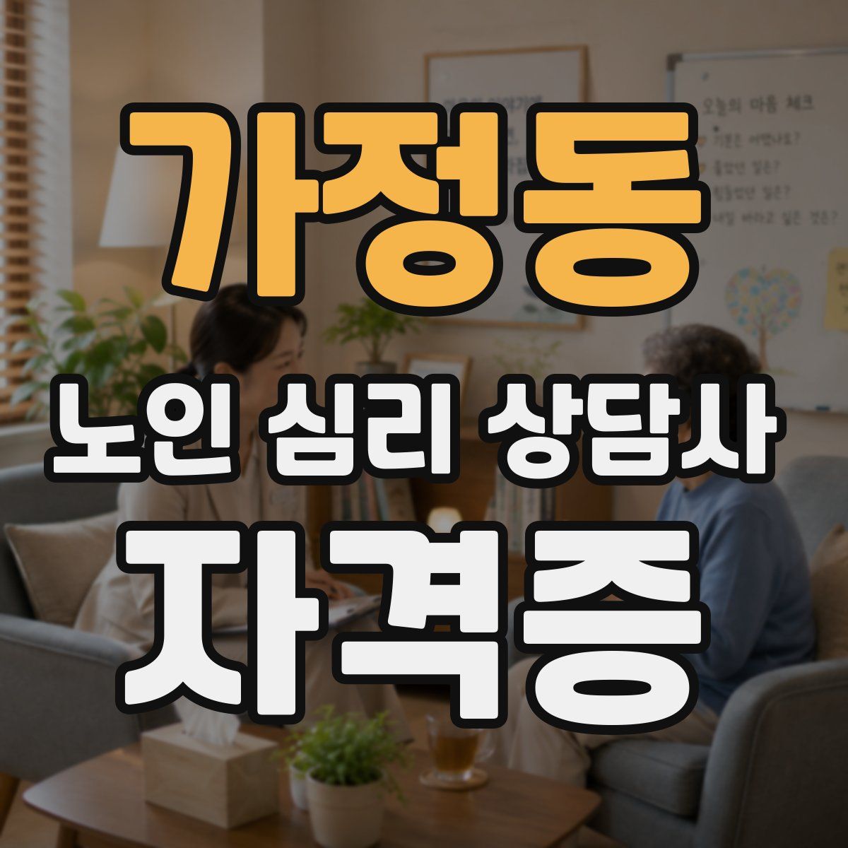 가정동 노인 심리 상담사 자격증