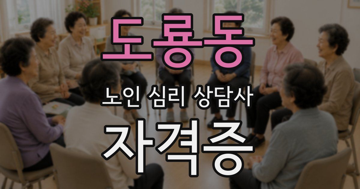 도룡동 노인 심리 상담사 자격증