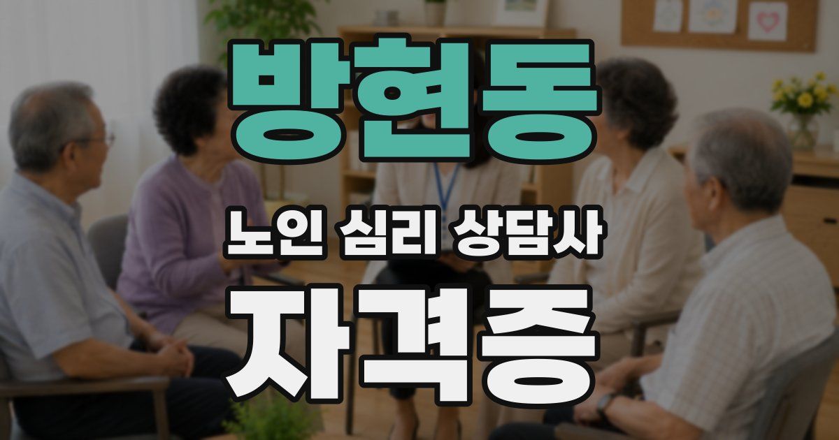 방현동 노인 심리 상담사 자격증