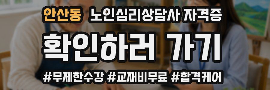 안산동 노인 심리 상담사 자격증