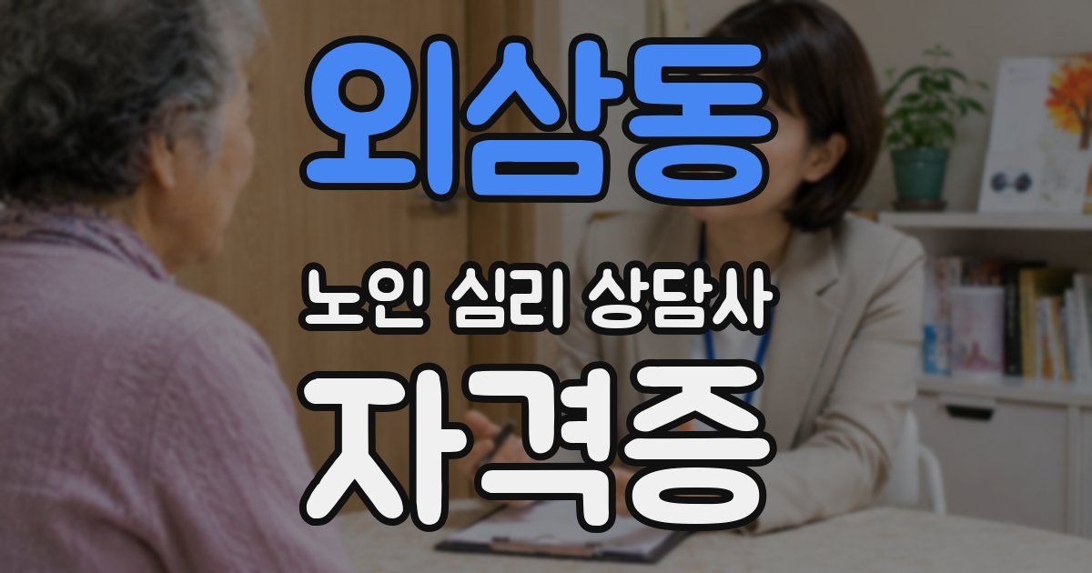 외삼동 노인 심리 상담사 자격증