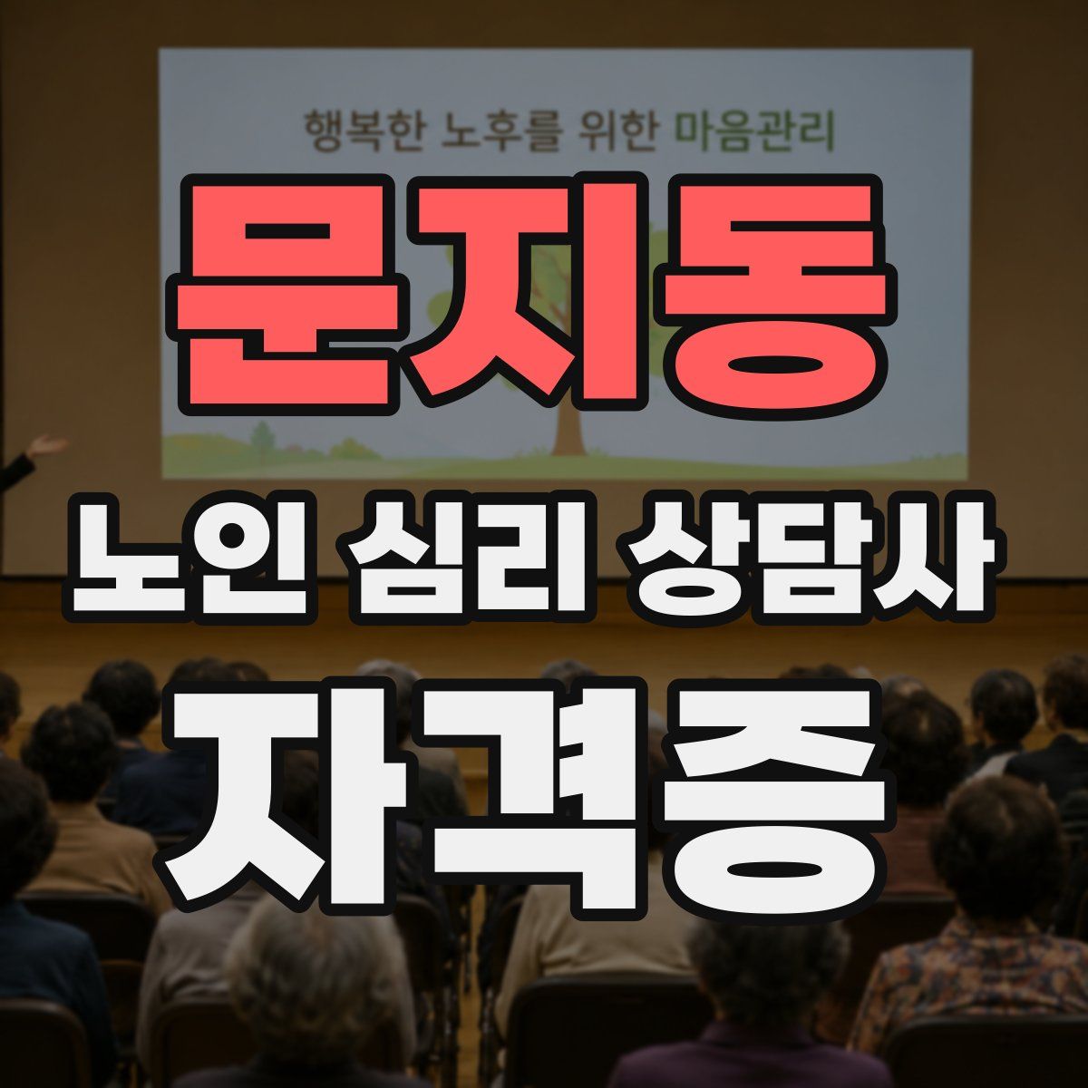 문지동 노인 심리 상담사 자격증
