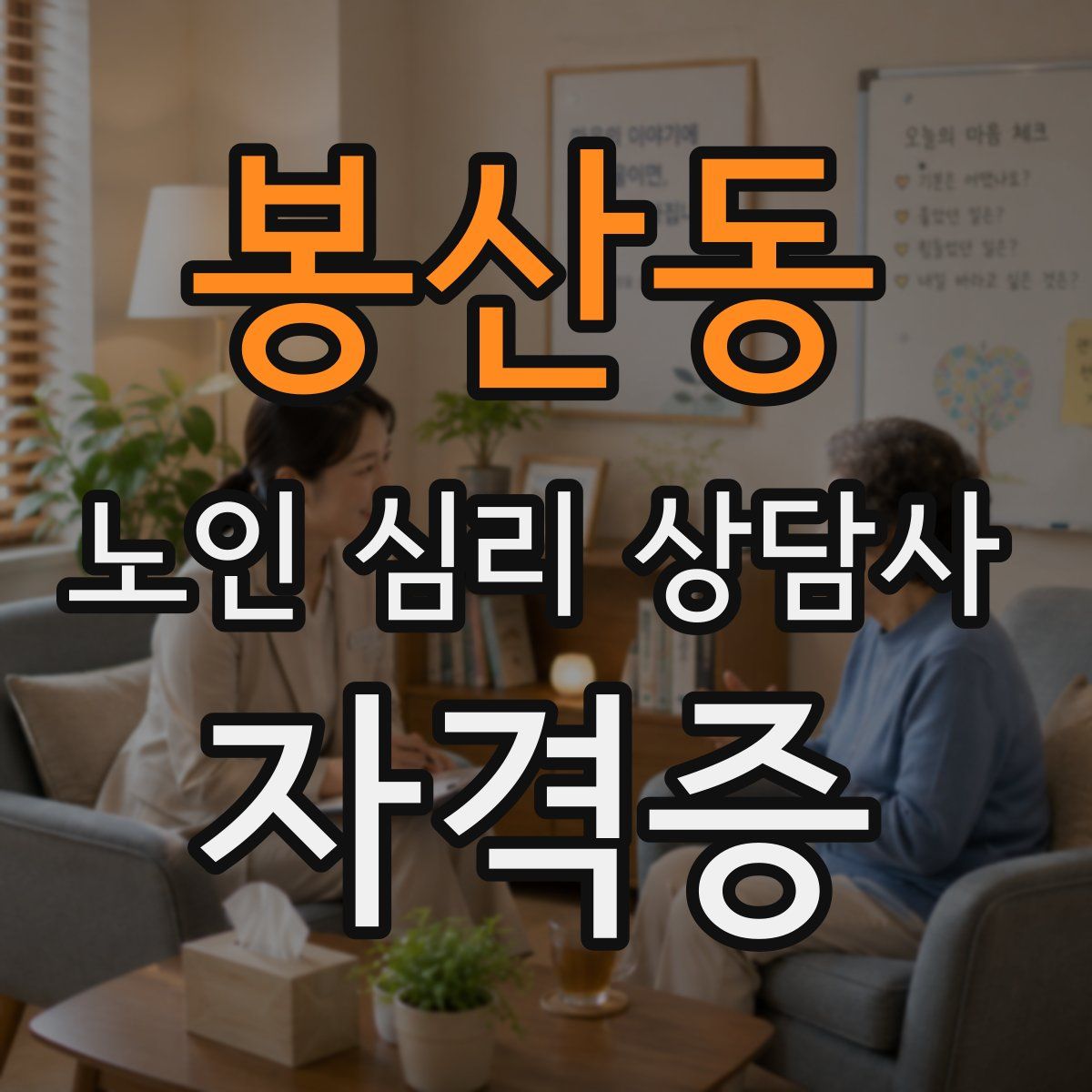 봉산동 노인 심리 상담사 자격증