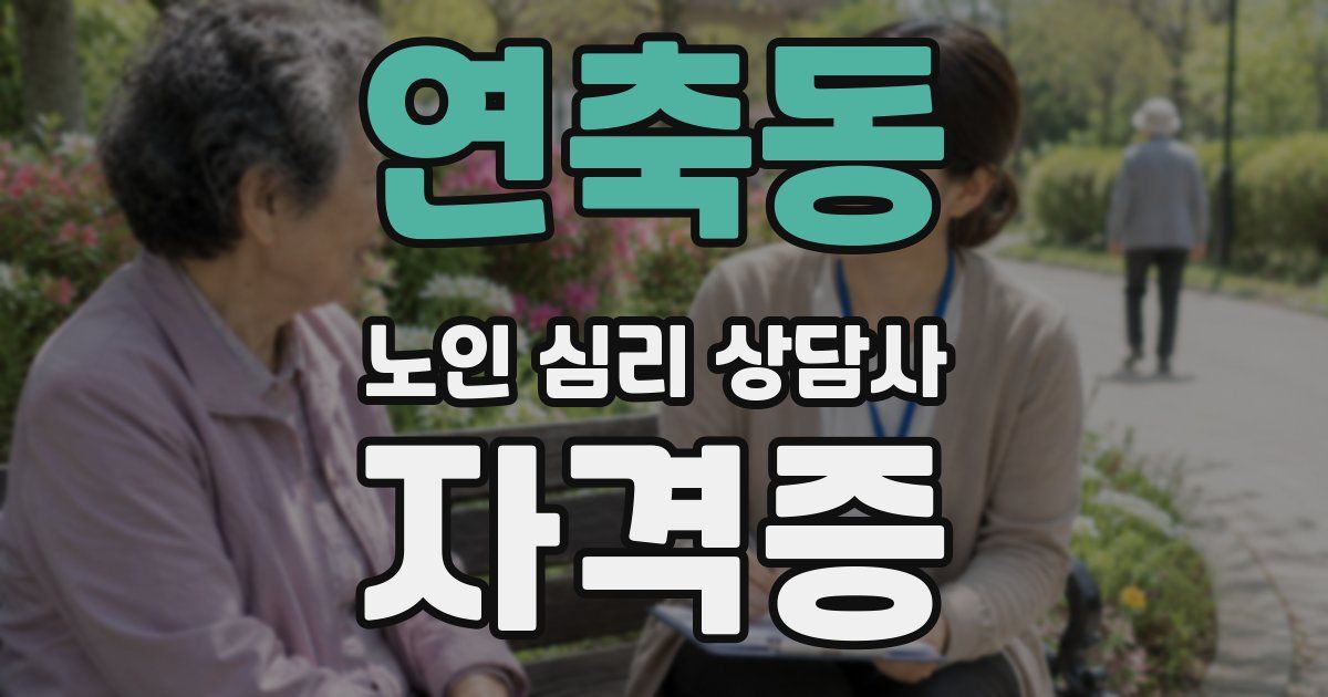 연축동 노인 심리 상담사 자격증