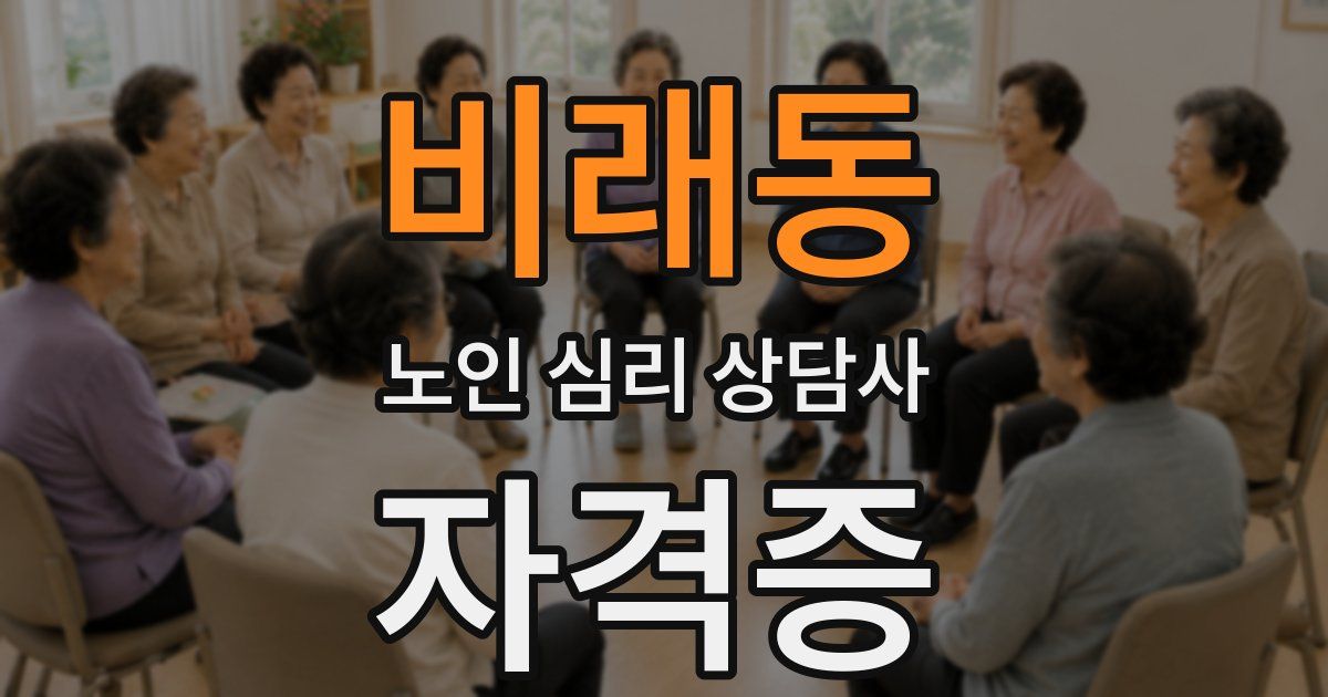 비래동 노인 심리 상담사 자격증
