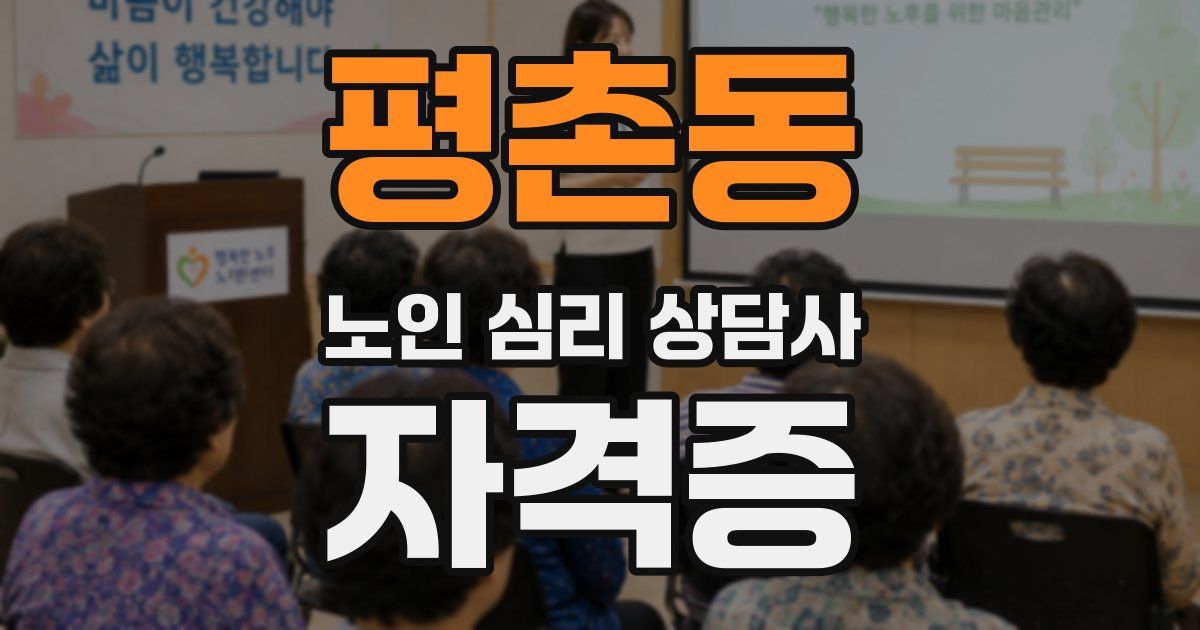 평촌동 노인 심리 상담사 자격증