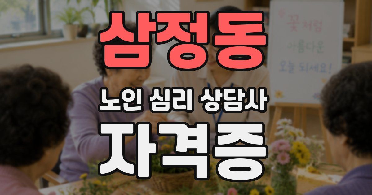 삼정동 노인 심리 상담사 자격증