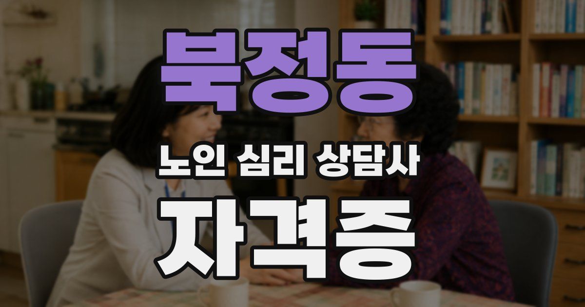 북정동 노인 심리 상담사 자격증