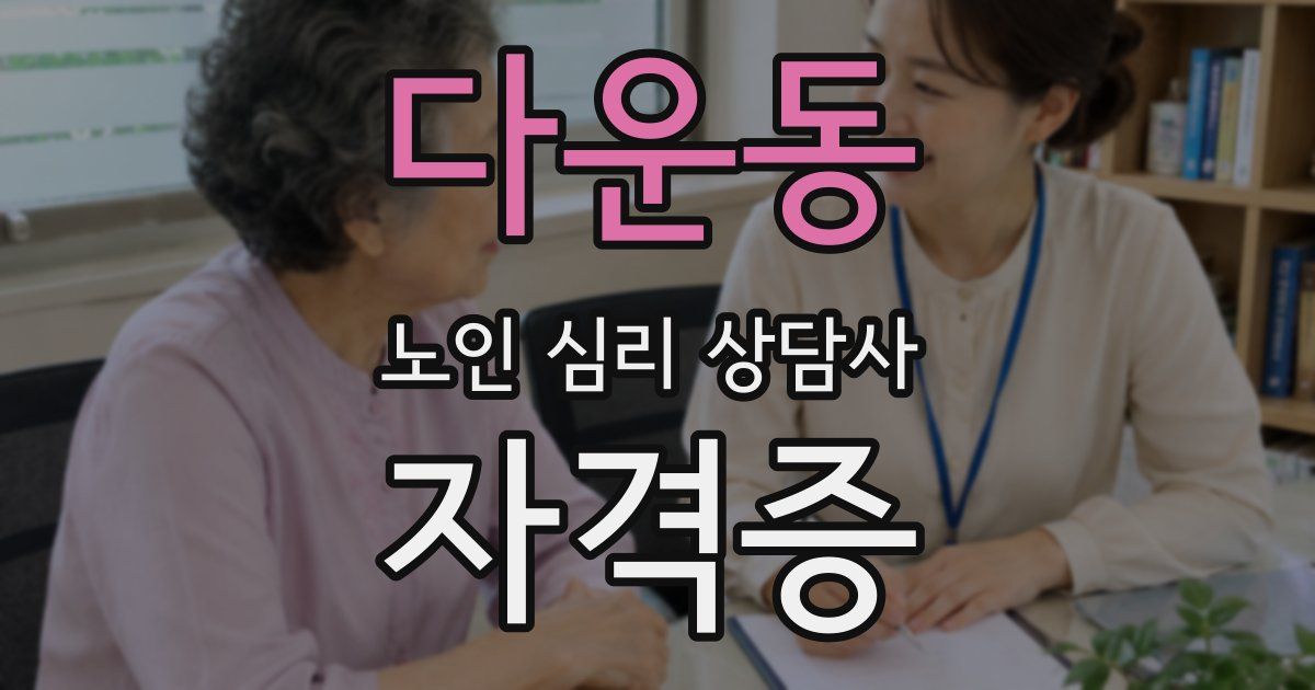 다운동 노인 심리 상담사 자격증