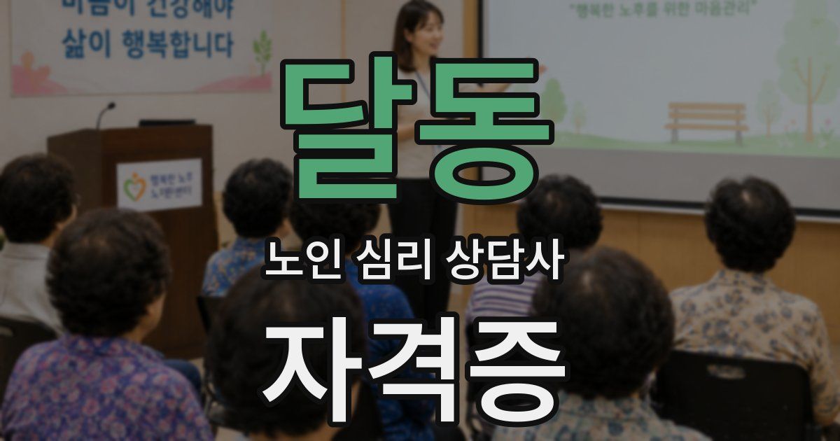 달동 노인 심리 상담사 자격증