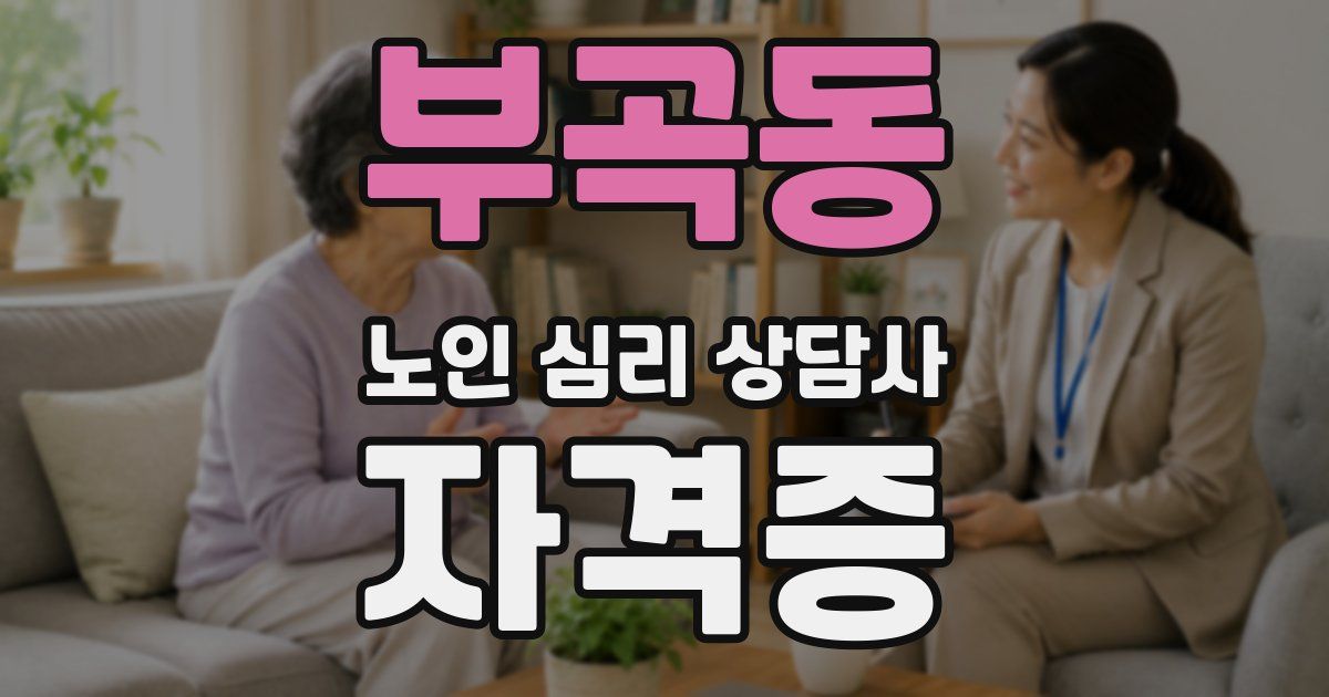 부곡동 노인 심리 상담사 자격증