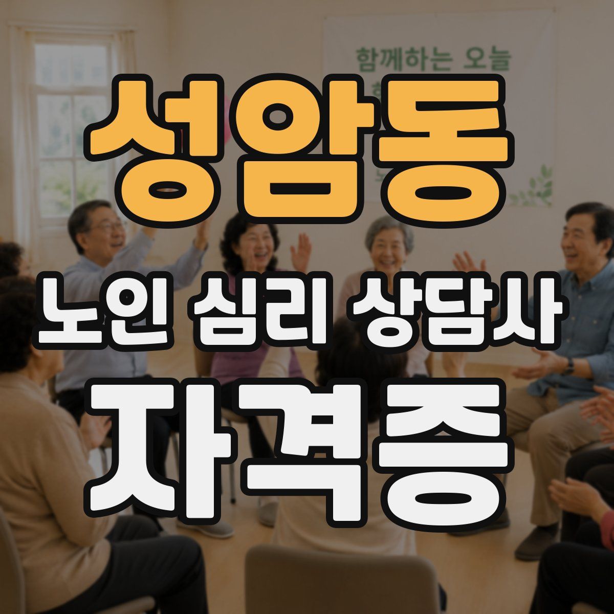 성암동 노인 심리 상담사 자격증