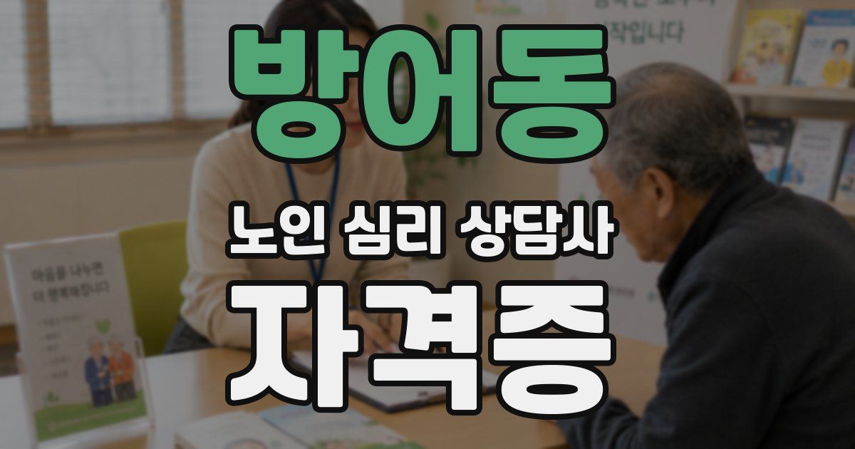 방어동 노인 심리 상담사 자격증