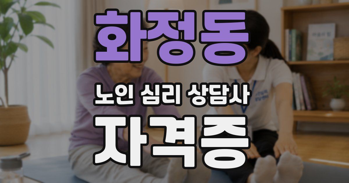 화정동 노인 심리 상담사 자격증
