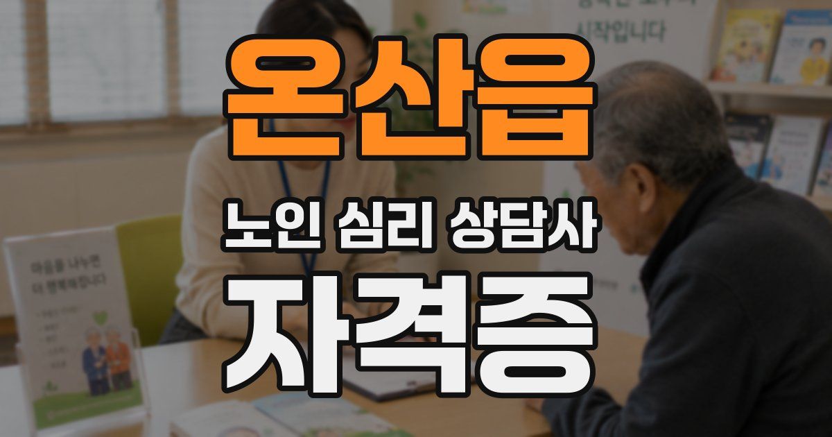 온산읍 노인 심리 상담사 자격증