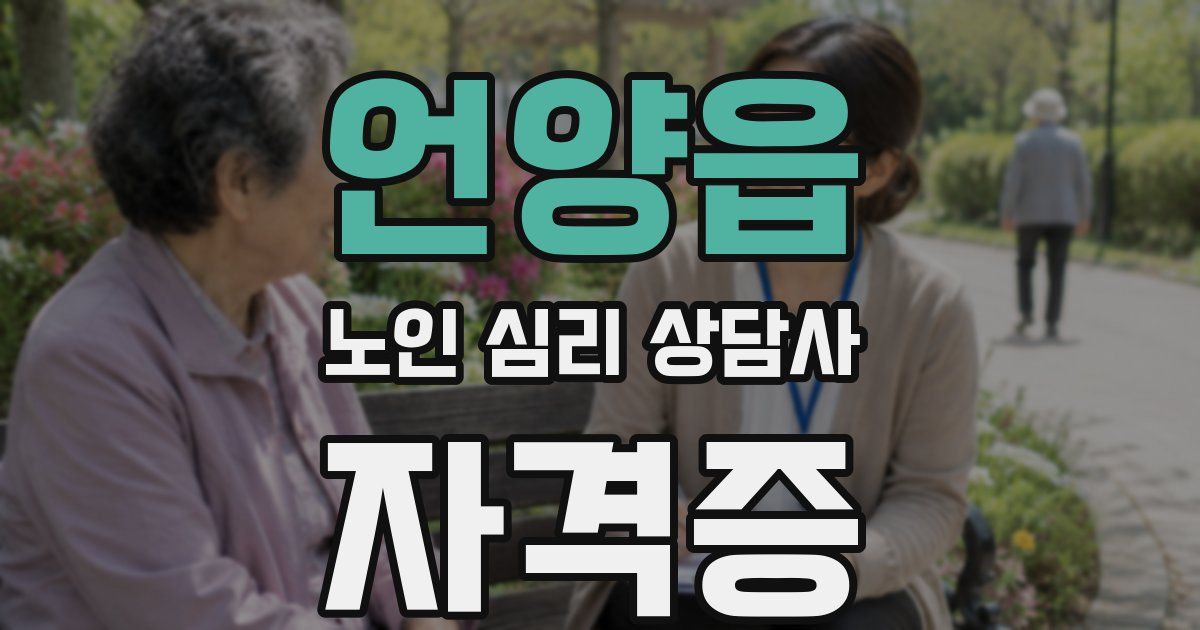 언양읍 노인 심리 상담사 자격증