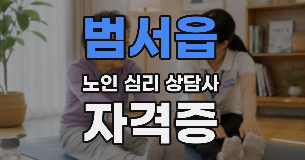 범서읍 노인 심리 상담사 자격증