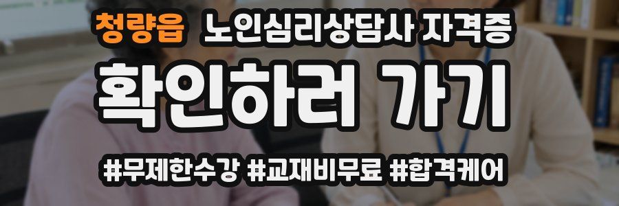 청량읍 노인 심리 상담사 자격증