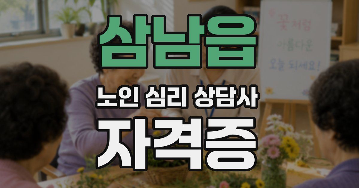 삼남읍 노인 심리 상담사 자격증