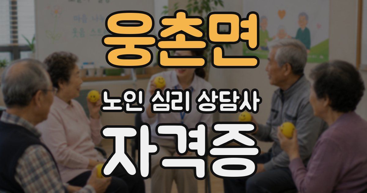 웅촌면 노인 심리 상담사 자격증