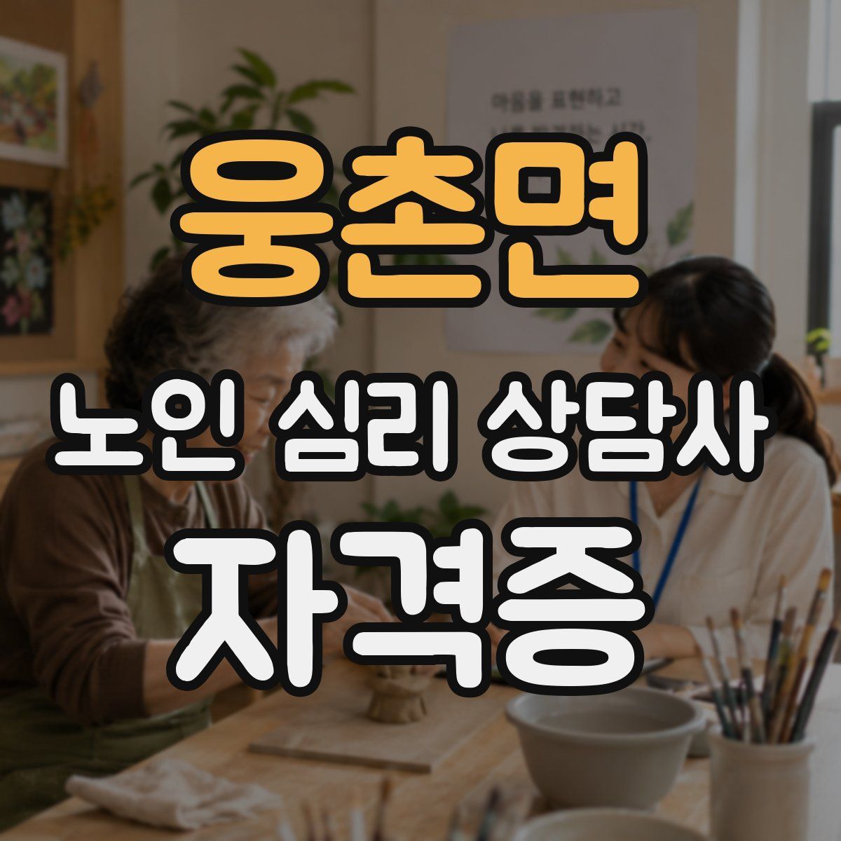 웅촌면 노인 심리 상담사 자격증