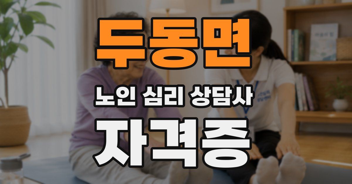 두동면 노인 심리 상담사 자격증