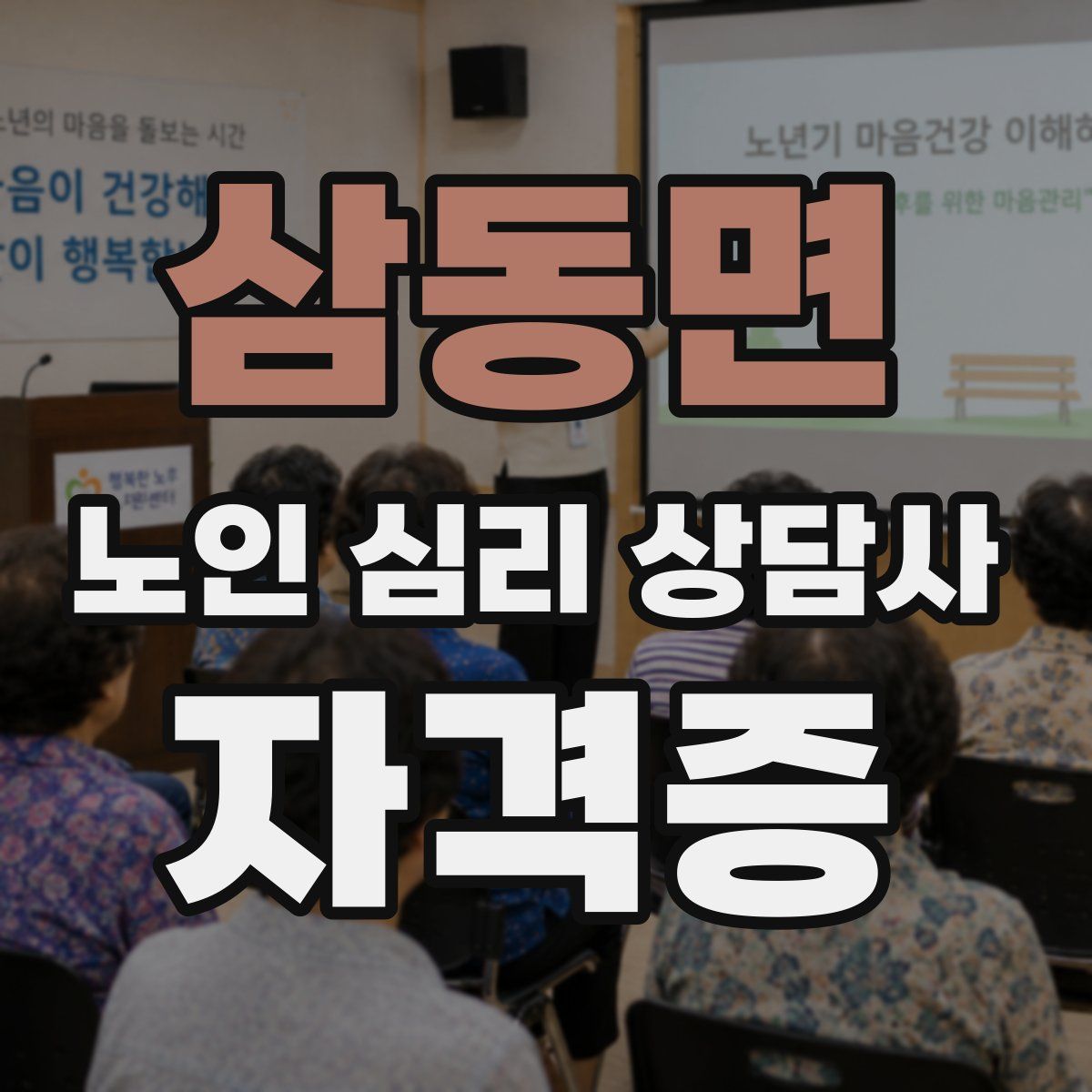 삼동면 노인 심리 상담사 자격증