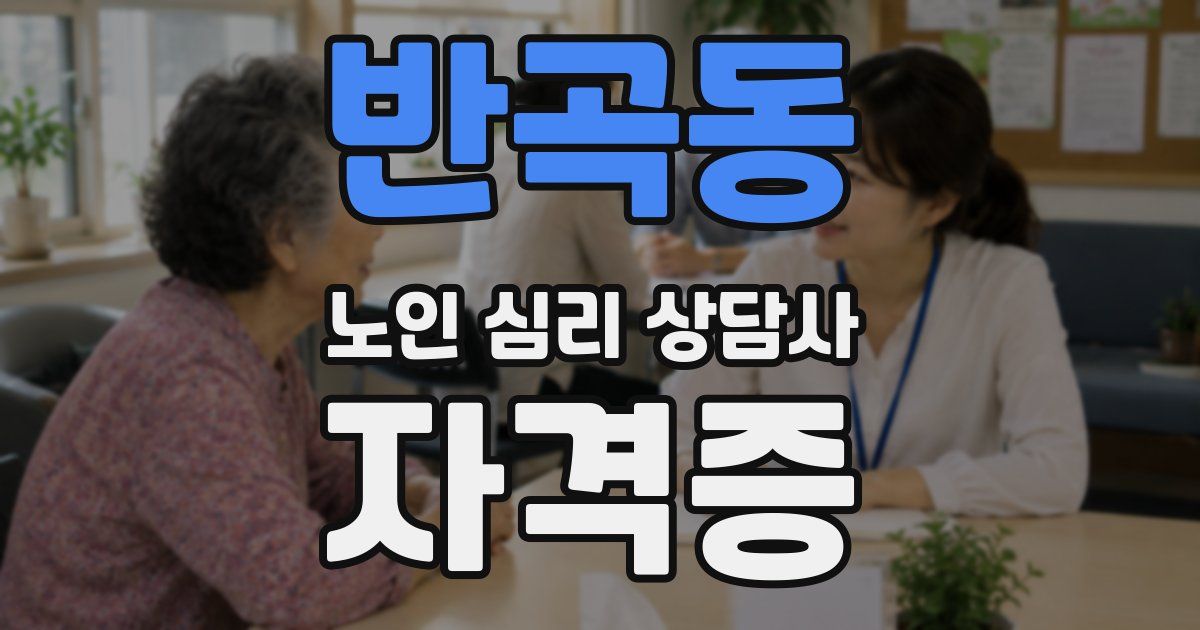 반곡동 노인 심리 상담사 자격증