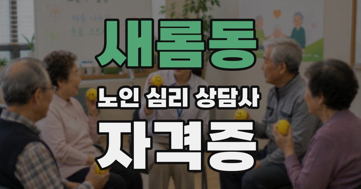 새롬동 노인 심리 상담사 자격증