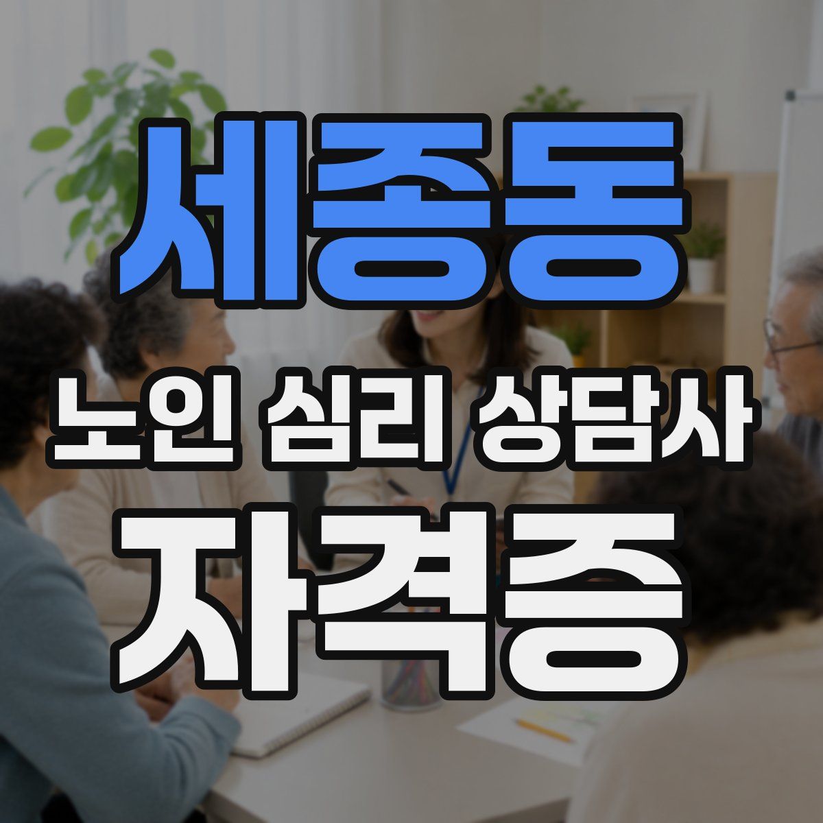 세종동 노인 심리 상담사 자격증