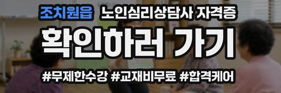 조치원읍 노인 심리 상담사 자격증