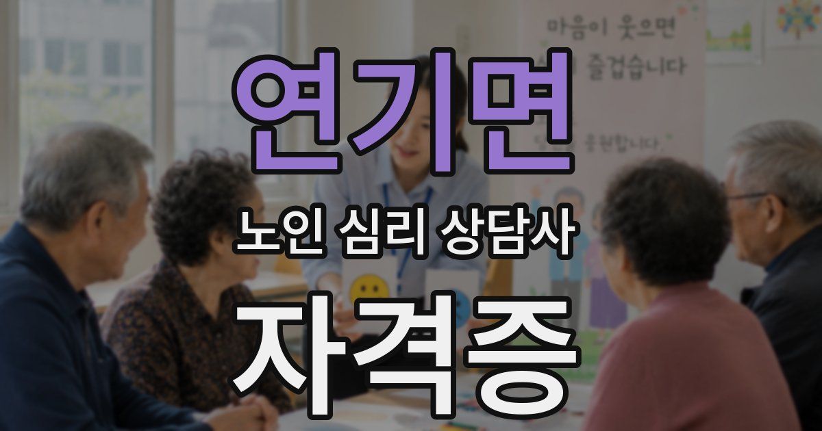 연기면 노인 심리 상담사 자격증