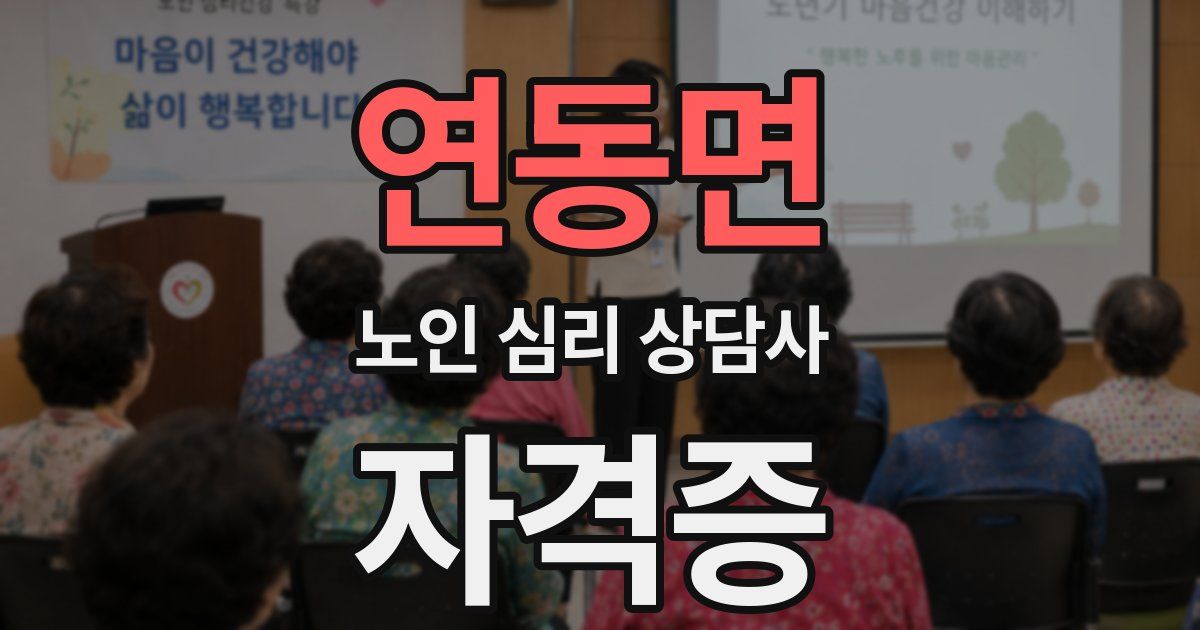 연동면 노인 심리 상담사 자격증
