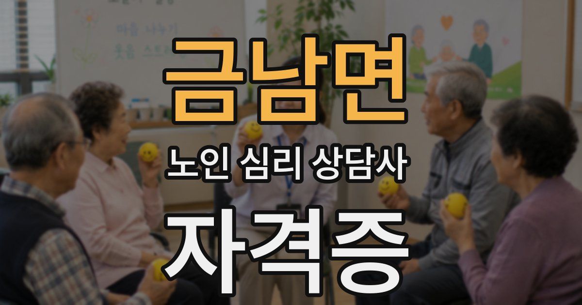 금남면 노인 심리 상담사 자격증