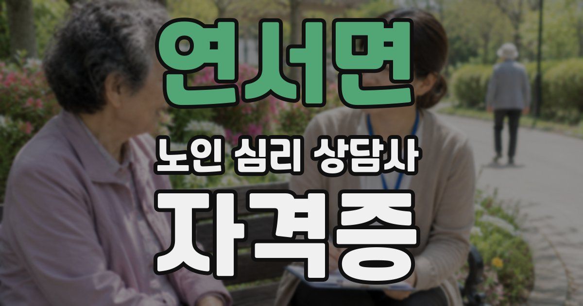 연서면 노인 심리 상담사 자격증