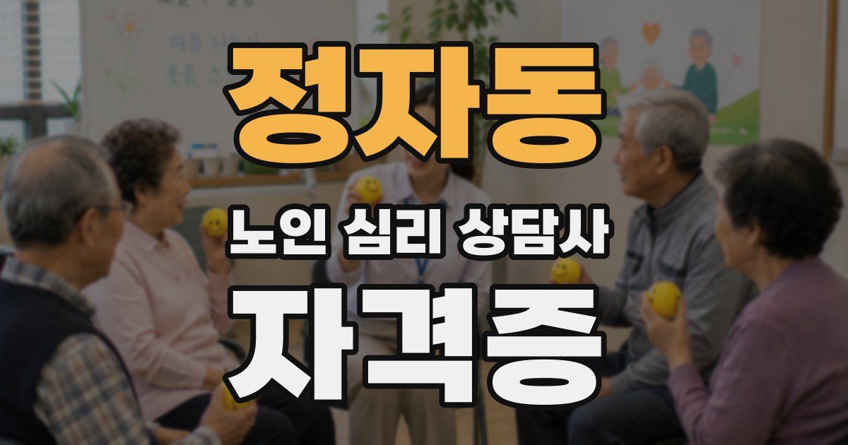정자동 노인 심리 상담사 자격증