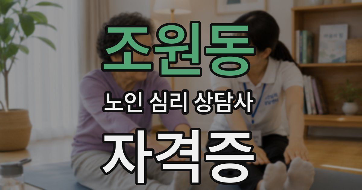 조원동 노인 심리 상담사 자격증