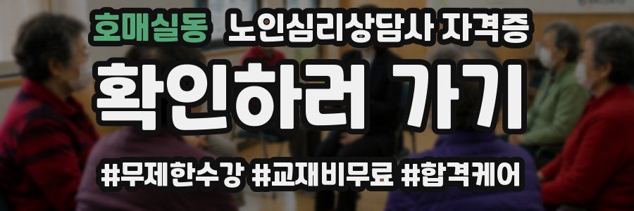호매실동 노인 심리 상담사 자격증