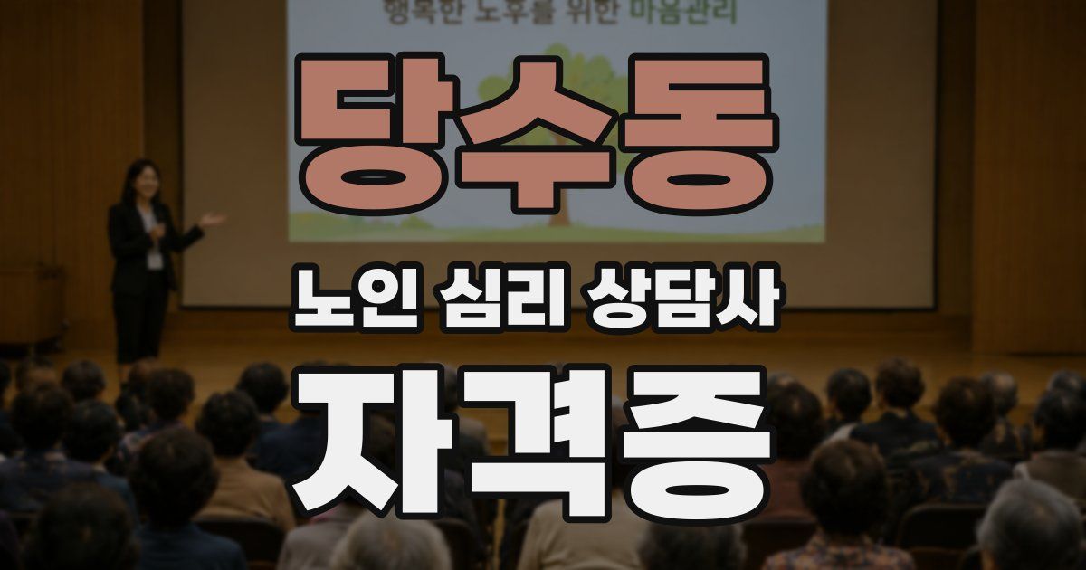 당수동 노인 심리 상담사 자격증